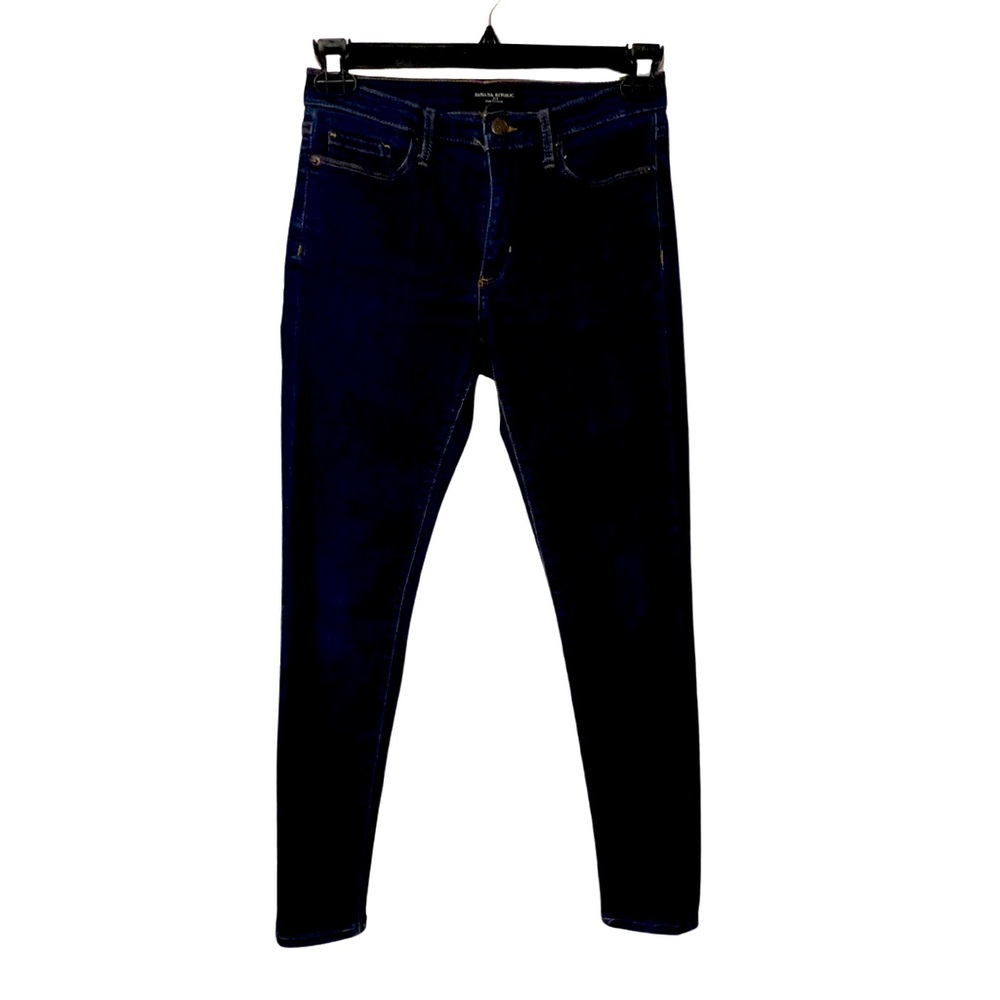 EUC Women’s Banana Republic Dark Wash Denim Sculpt Skinny Jeans Size 27 Mid Rise